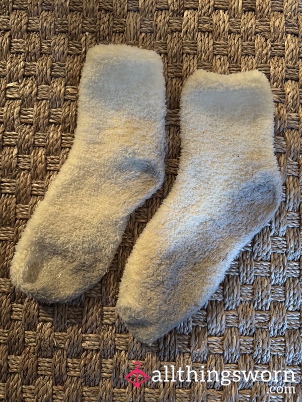 8 Days Worn Yellow Fuzzy Socks