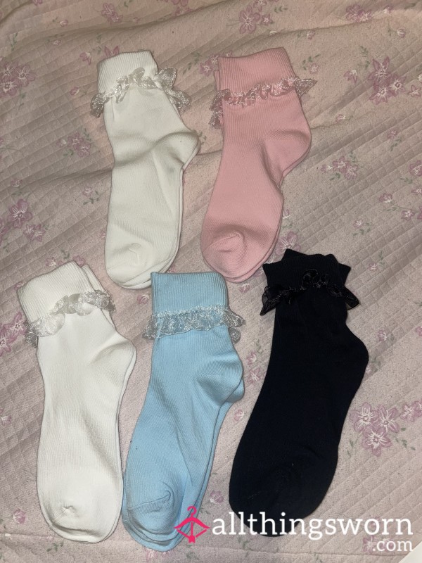 5 Pair Lace Socks For Custom Wear 🎀🍒