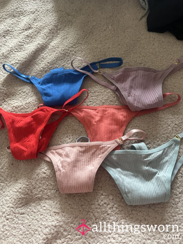 5 Pairs Of Custom Worn Thongs