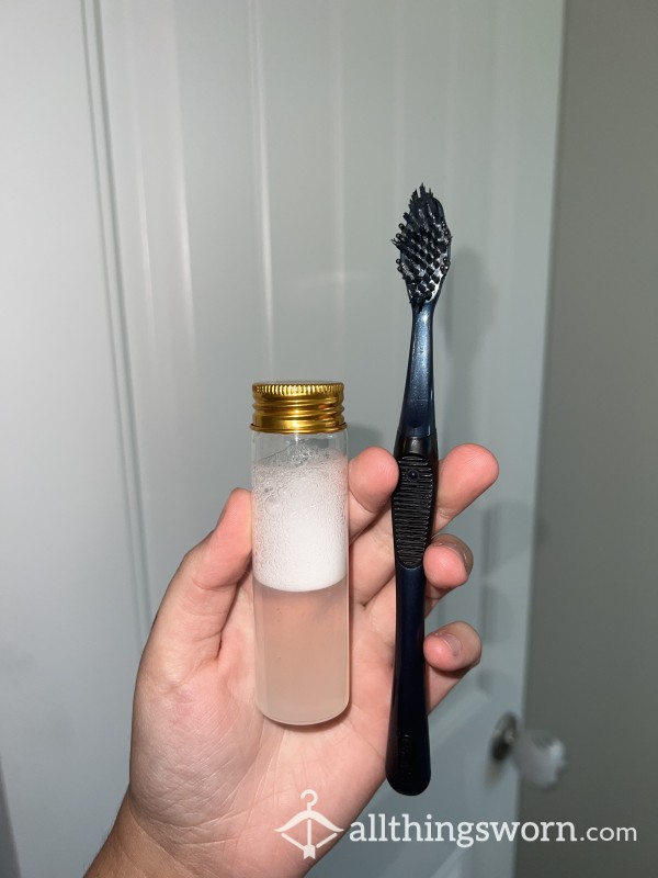 50ml Sp*t Vial + 3 Month Old Toothbrush