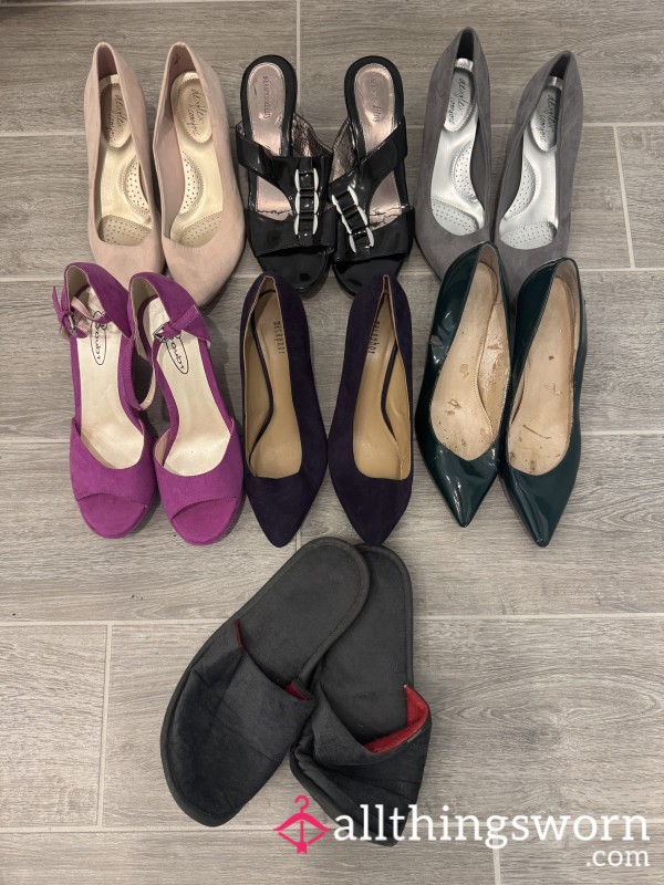 6 Pairs Of Heels 1 Pair Slippers