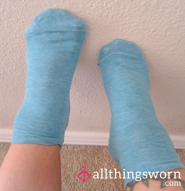 Light Blue Thin Cotton Socks