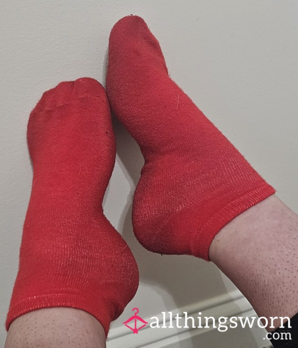 7 Day Worn Red Socks