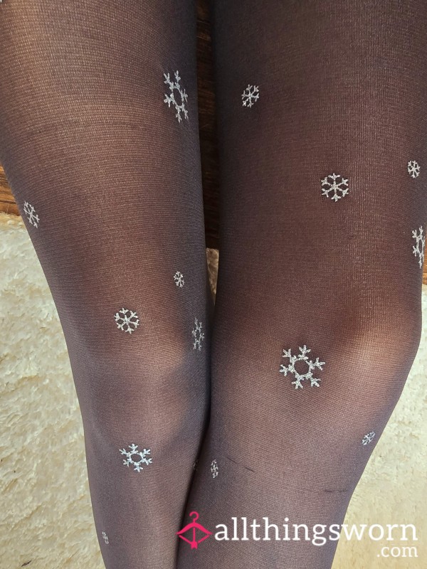 ❄️❄️❄️Sparkly Snowflake Pantyhose! ❄️❄️❄️