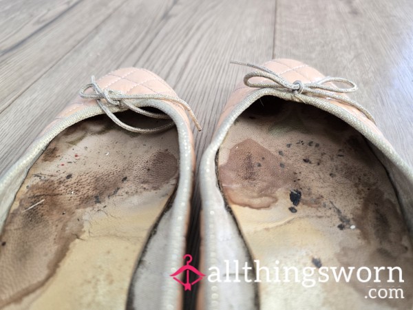 Absolutley Horrendoes Sweaty Well Worn Ballerina Flats