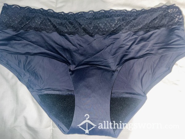 Absorbent Black Satin Panties