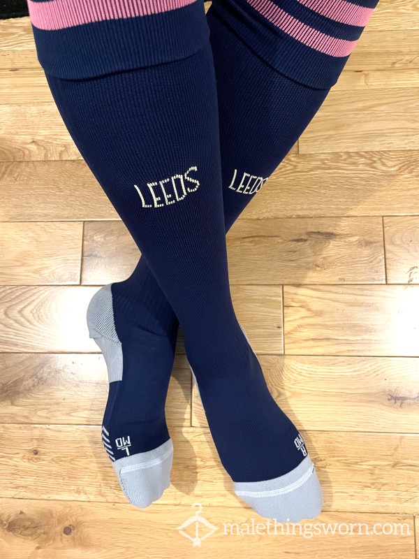 Adidas Leeds United LUFC Navy Soccer Football Long Sports Socks