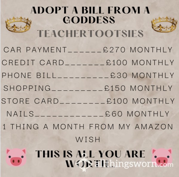 💰 🐷 ADOPT A BILL 🐷 💰