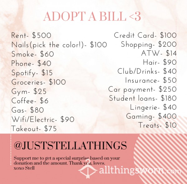 Adopt A Bill💖