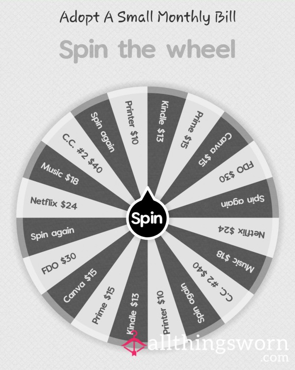 Adopt A Small Monthly Bill Wheel Spin