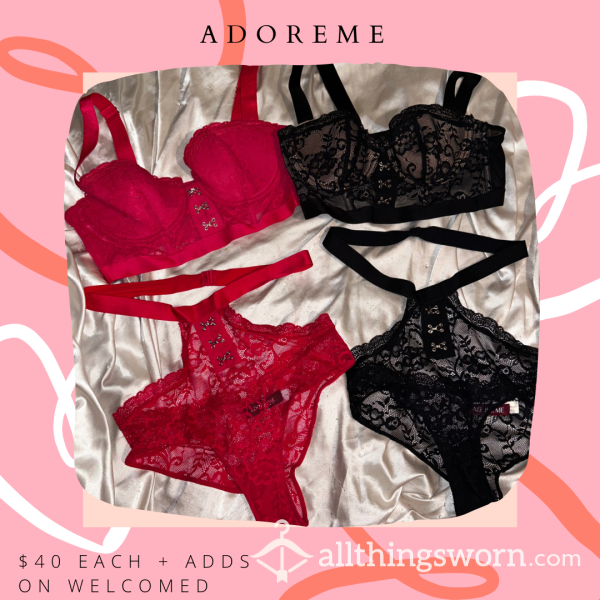 Adore Me Red & Black Lingerie Sets