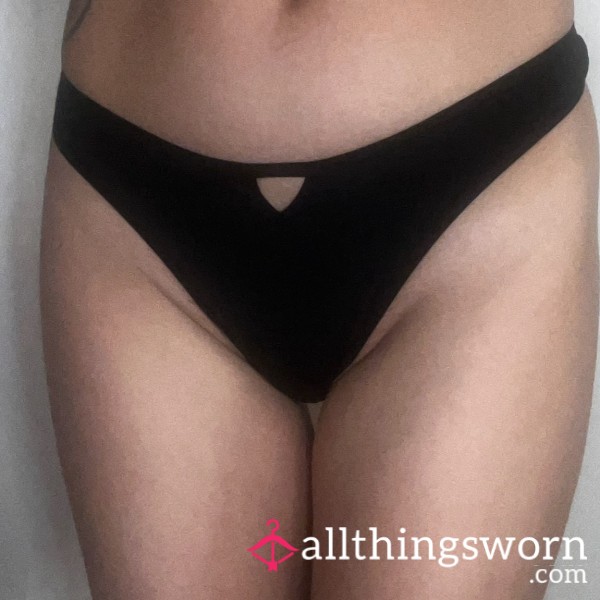 Aerie Black Smooth Nylon Thong