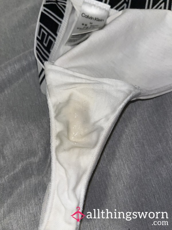 After Play White Thong