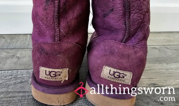 Extremely Well Worn Purple UGG Boots For You Foot Fetish Lovers - UK 6 - Really Smell Of Me !