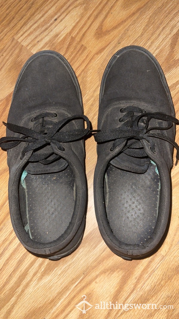 All Black Sweaty Vans