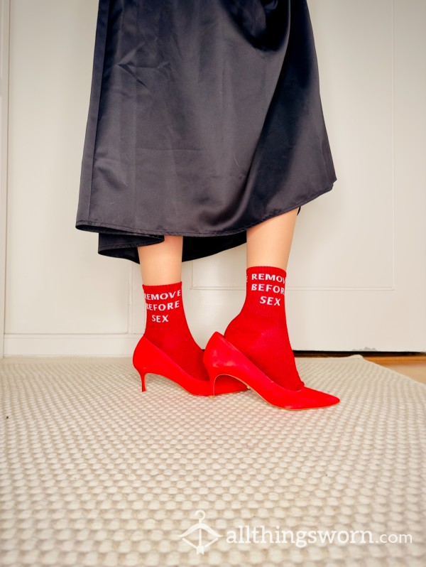 Alluring Staged Shoe Play With Red Heels ❤️