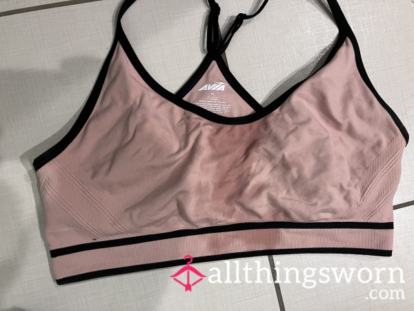 Alpha C*m Covered Pink Sports Bra Used In Hot Boobjob Custom Video