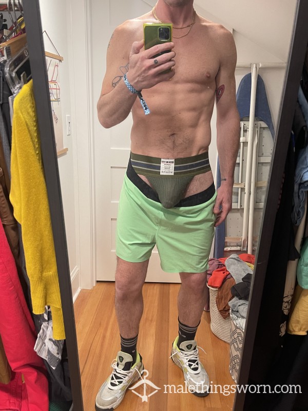 Sweaty Green Workout Shorts - M