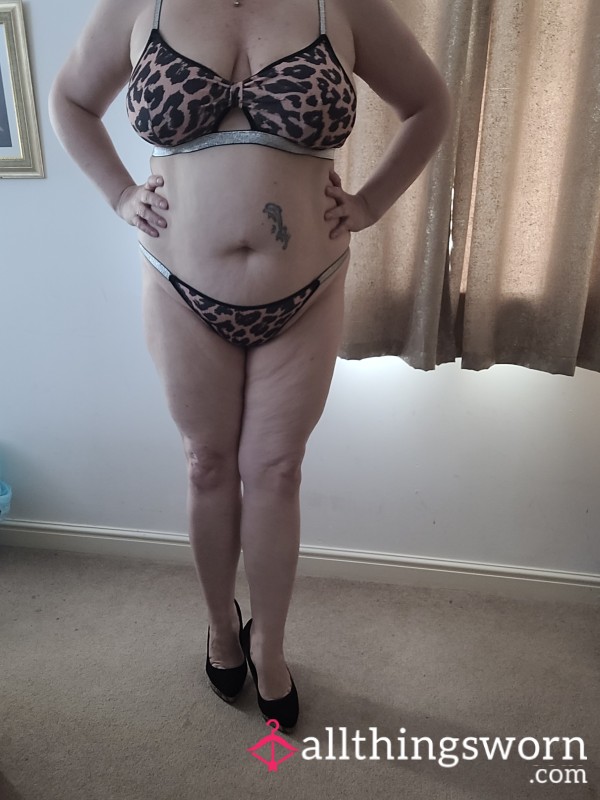 Animal Print Bra And Knickers