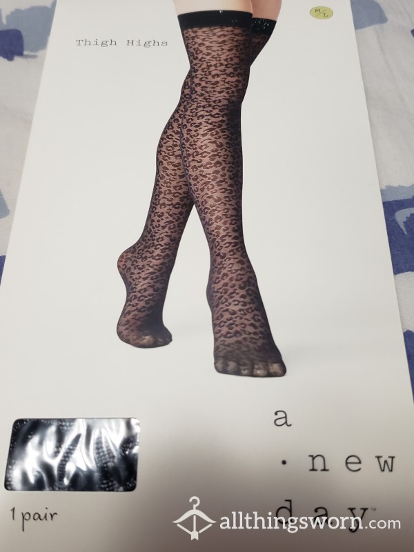 Animal Print Thigh High Stockings