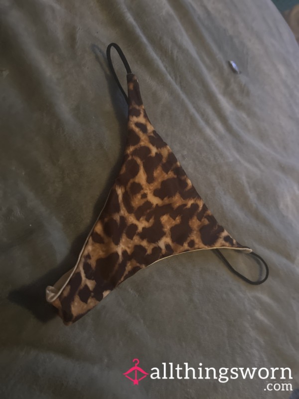 Animal Print Thong