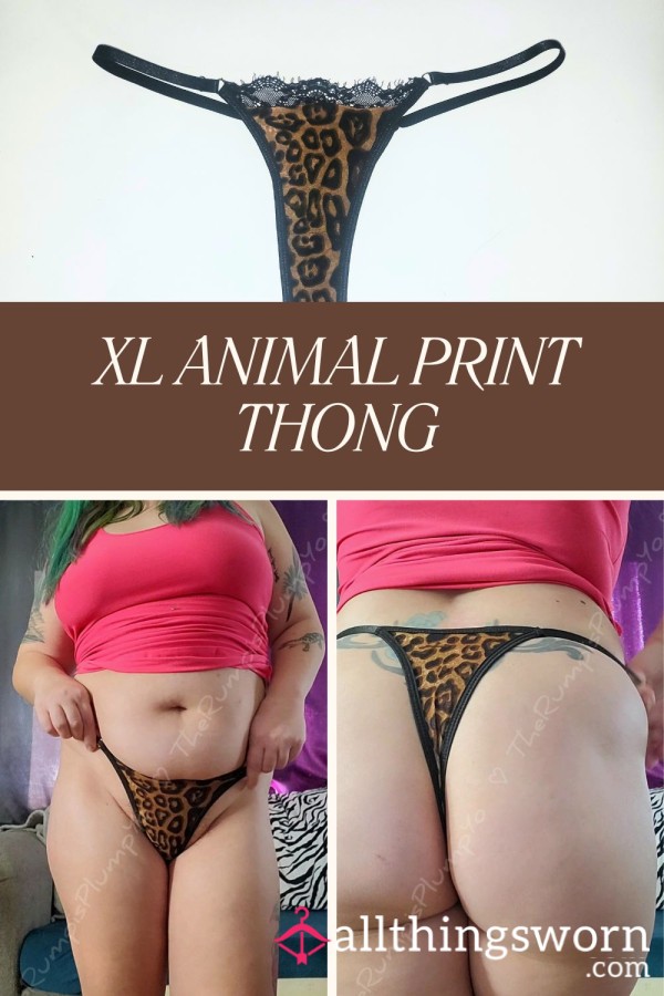 Animal Print Thong