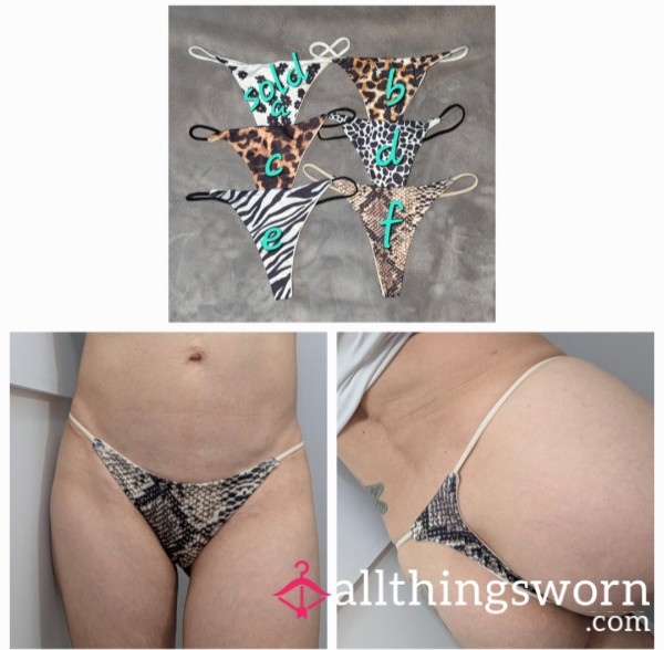 Animal Print Thong With Add-Ons