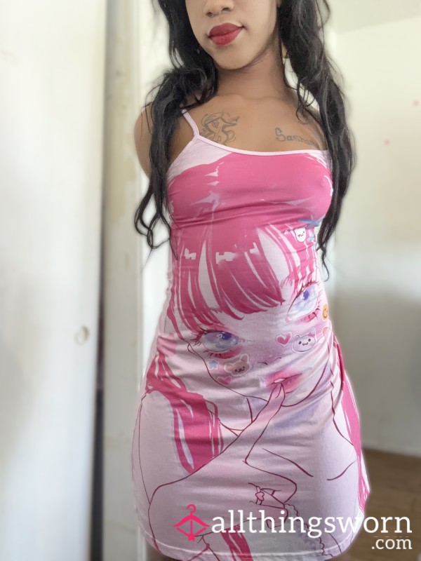 Anime Girl Pink Sleep Dress