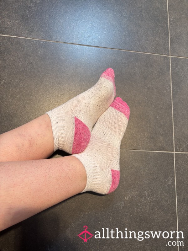 Anklet Socks, White Plus Coloured Toes. Pick Your Favourite Colour, As You Can See Mine Is Green Like My Eyes