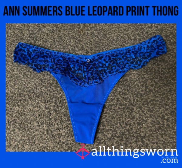 Ann Summers Blue Leopard Print Thong💙