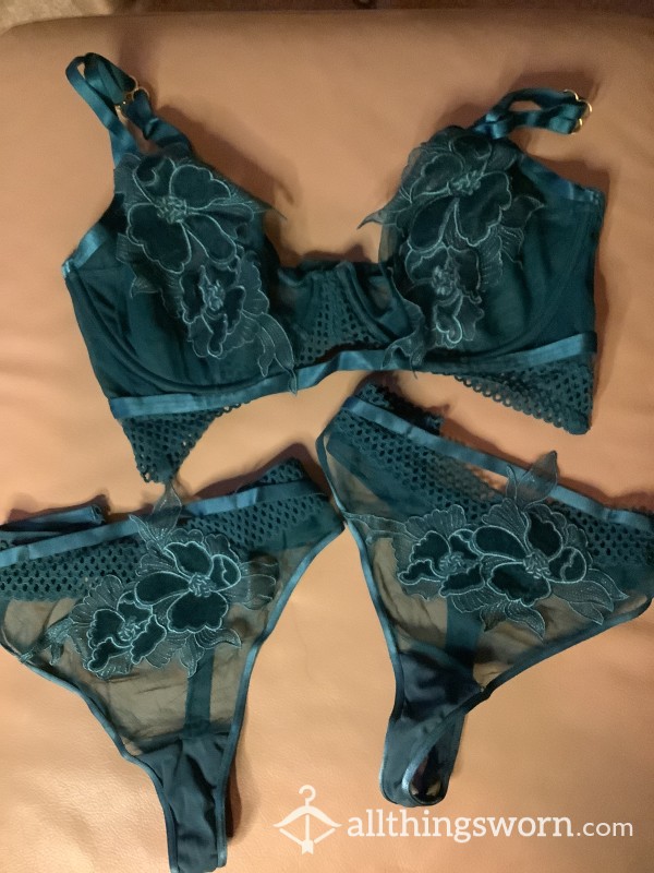 Ann Summers Forest Green S**y Lingerie Set