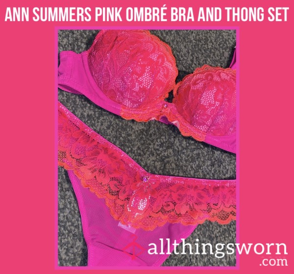 Ann Summers Pink Ombré Bra And Thong Set🌺