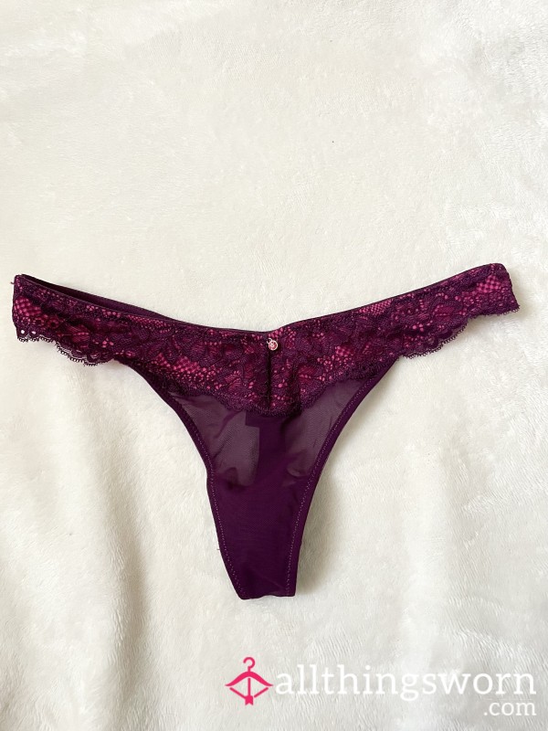 Ann Summers Purple Pink Lace Thong