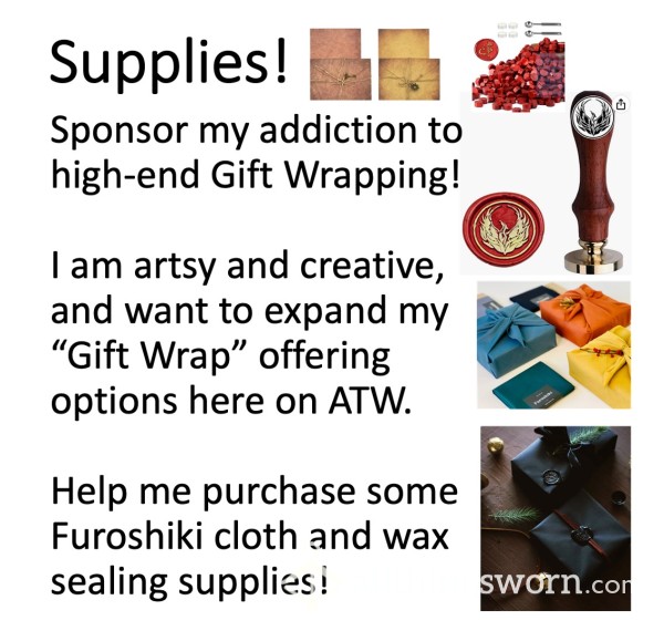 Artsy Supplies For Gift Wrapping Options!  Xx  Sponsor My Crafty Pa**ion For Luxury!  <3