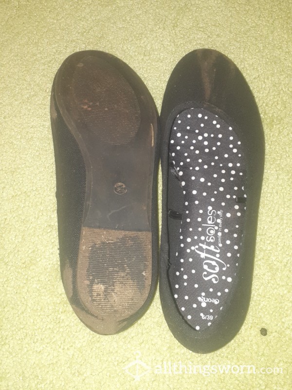 Black Flats Soft Sole Size 6