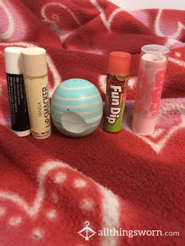 A**orted Well-used Lip Balms + 1 Proof Of Use Photo