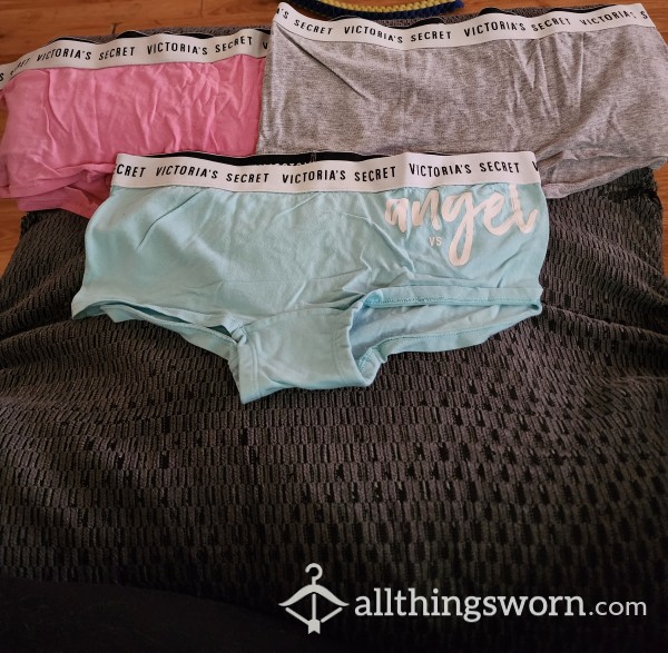 A**orted Worn Victoria Secret  Boyshorts  Panties