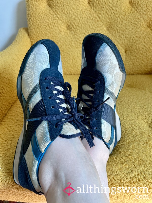 Athletic Style Coach Sneakers – Vintage Blue Beauties