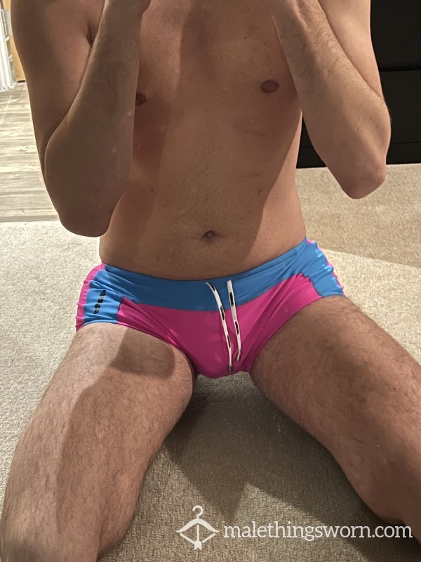 Aussieb*m Pink Blue Swim Trunks Medium