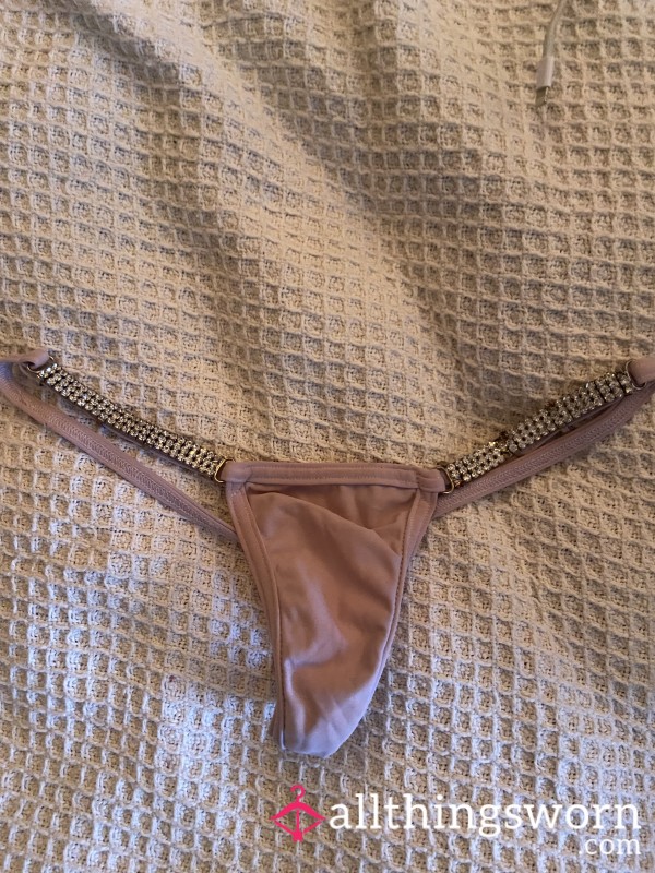 Baby Pink And Diamond Stripper Thong