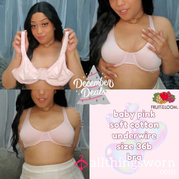 Baby Pink Soft Cotton Underwire Size 36b Bra