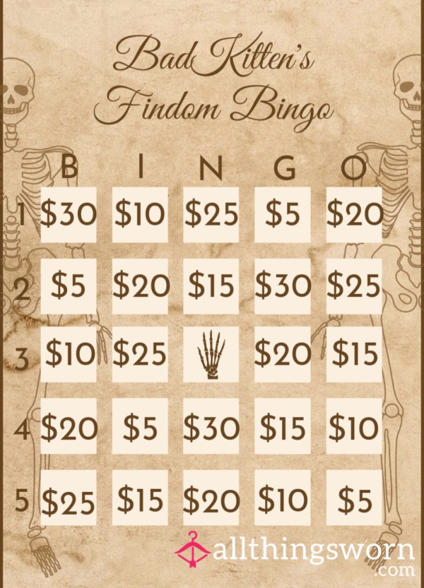 BadKitten's Findom Bingo