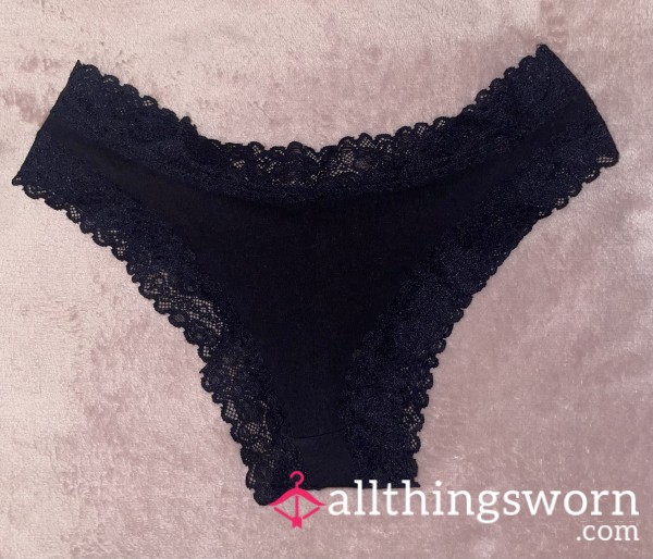 Basic Black Panties With Lace Trim