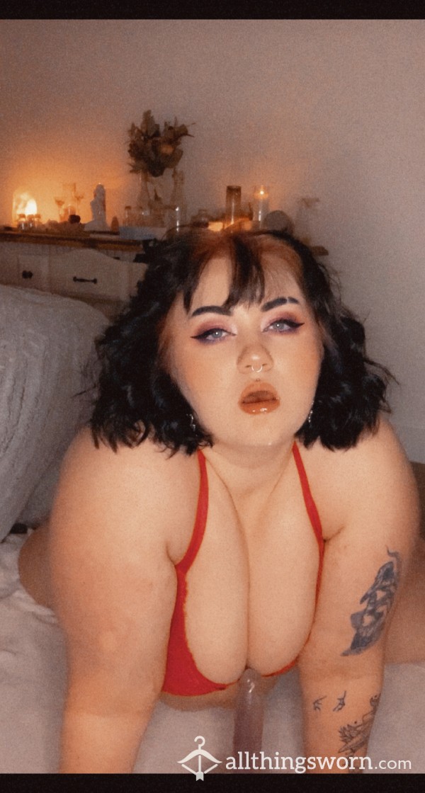 BBW Alternative Babe In Red Lingerie