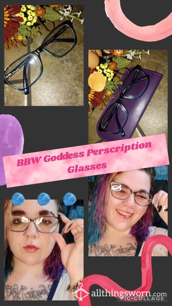 🤓BBW Goddess' Personal Blue Tortoise Shell Prescription Gla**es!🤓 My Eye Sight Is Kind Of Trash So These Prescription Lens Are A Little Strong!🤓