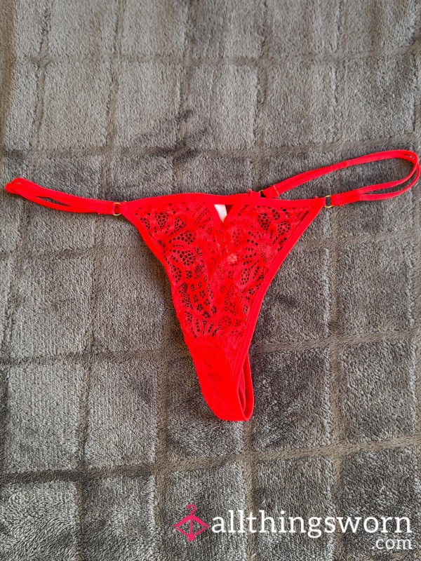 Beautiful Red Lace Thong