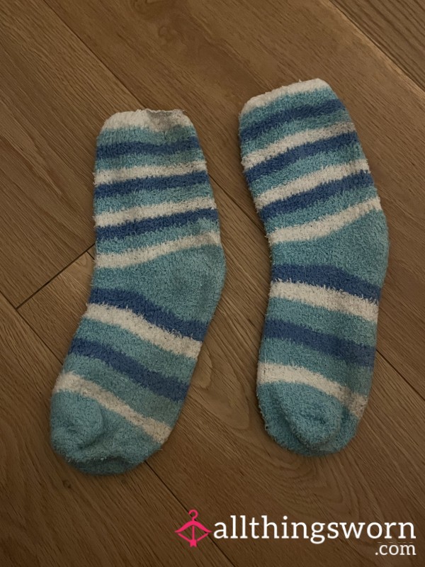 Blue Fluffy  Socks