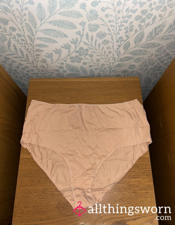 Beige Cotton Granny Panties