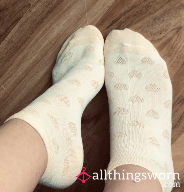 🧡 Pastel Orange Cotton Socks With Little Hearths 🧡