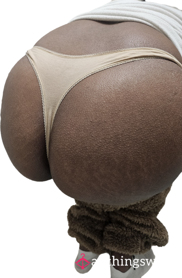 Beige Cotton Thong